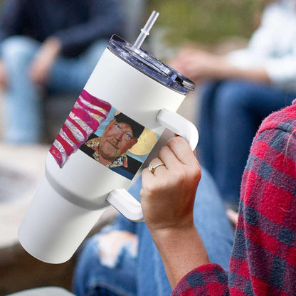 Bitcoin Ben 1776 Sarasota Capitol and Flag 40 oz Tumbler with Handle 40oz Tumbler with Handle - Miniaday Designs, LLC.