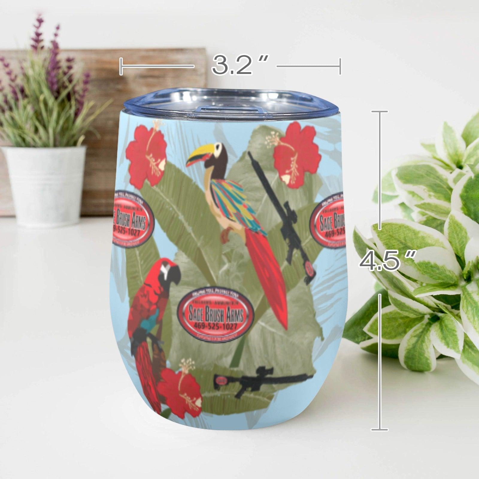 sage brush arms wine glass 12oz Wine Tumbler - Miniaday Designs, LLC.