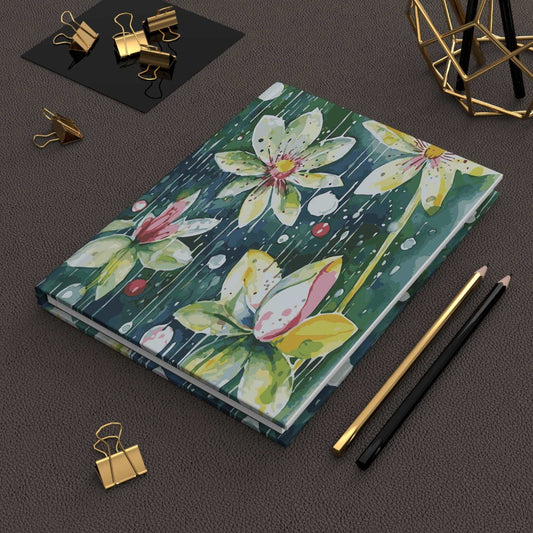 FREE SHIPPING Rain-kissed Lotus Whimsy Collection by Miniaday Designs, LLC. Hardcover Journal Matte