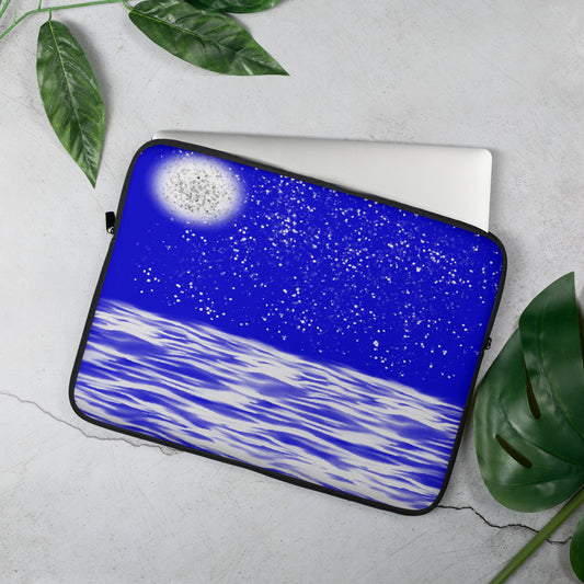 Miniaday Designs Laptop Sleeve Ryan's Lunar Seascape Night Collection by Ryan - Miniaday Designs, LLC.