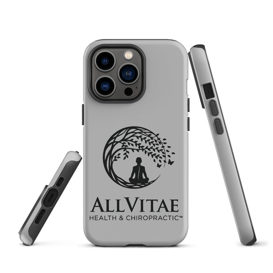 Allvitae Black Logo on Lt Gray Tough Case for iPhone®