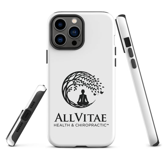 Allvitae Black Logo on White Tough Case for iPhone®