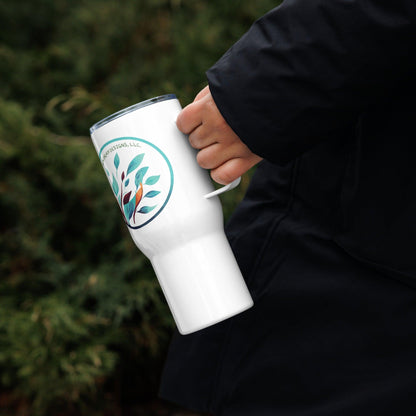 Miniaday Designs LOGO Travel mug with a handle - Miniaday Designs, LLC.