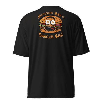 Miniaday Designs Bitcoin Ben Crypto Club Burger Bus LOGO Unisex Performance Crew Neck T-Shirt - Miniaday Designs, LLC.