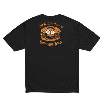 Miniaday Designs Bitcoin Ben Crypto Club Burger Bus LOGO Unisex Performance Crew Neck T-Shirt - Miniaday Designs, LLC.