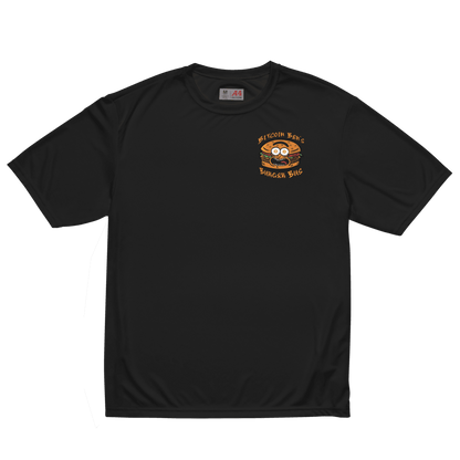 Miniaday Designs Bitcoin Ben Crypto Club Burger Bus LOGO Unisex Performance Crew Neck T-Shirt - Miniaday Designs, LLC.