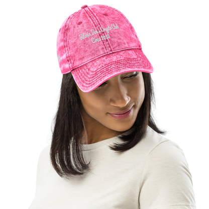 Bitcoin Ben Est Hat Pacifio (Popular Script Font) Vintage Cotton Twill Cap