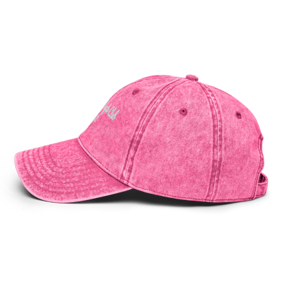 Bitcoin Ben Est Hat Pacifio (Popular Script Font) Vintage Cotton Twill Cap