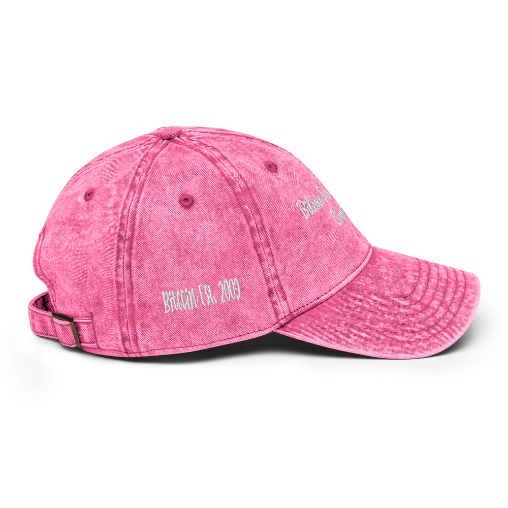 Bitcoin Ben Est Hat Pacifio (Popular Script Font) Vintage Cotton Twill Cap