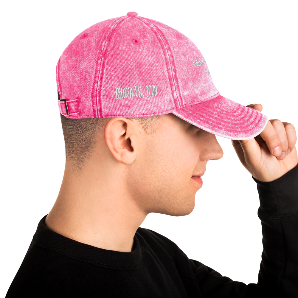 Bitcoin Ben Est Hat Pacifio (Popular Script Font) Vintage Cotton Twill Cap