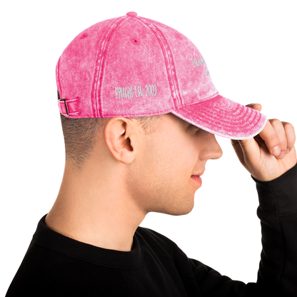 Bitcoin Ben Est Hat Pacifio (Popular Script Font) Vintage Cotton Twill Cap