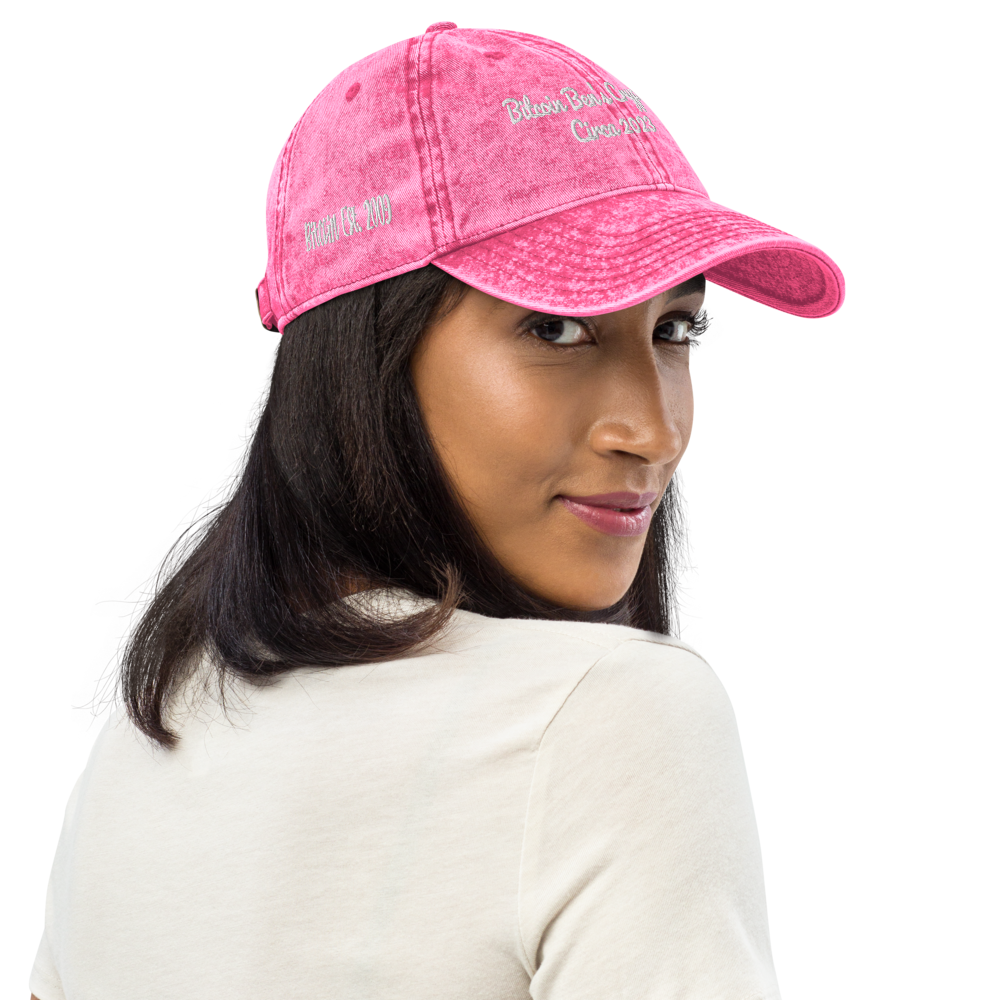 Bitcoin Ben Est Hat Pacifio (Popular Script Font) Vintage Cotton Twill Cap