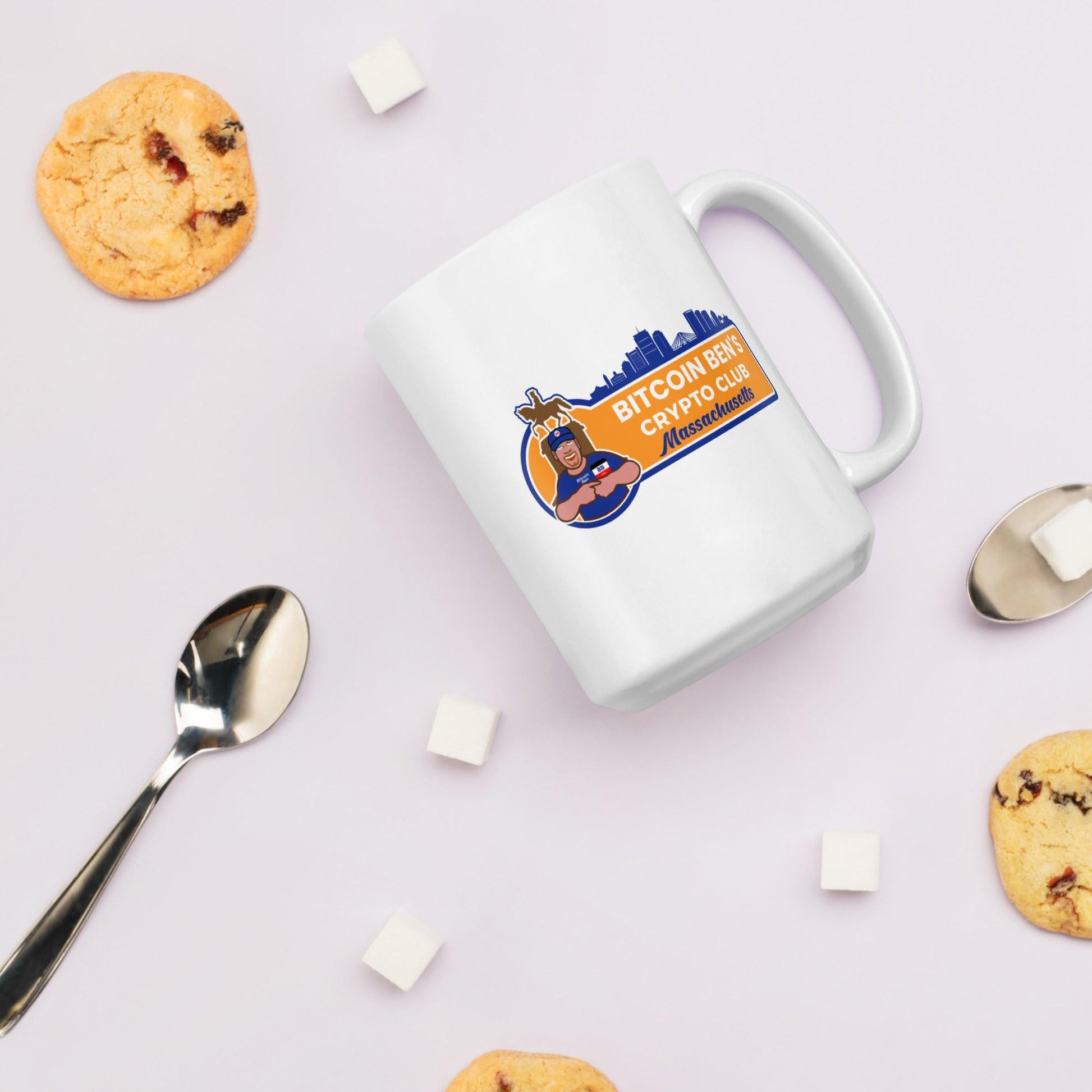 Bitcoin Ben Mass Club White Glossy Mug FREE SHIPPNG for BULK ORDER - Miniaday Designs, LLC.