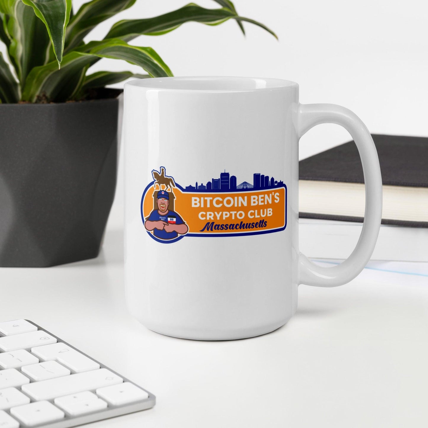 Bitcoin Ben Mass Club White Glossy Mug FREE SHIPPNG for BULK ORDER - Miniaday Designs, LLC.