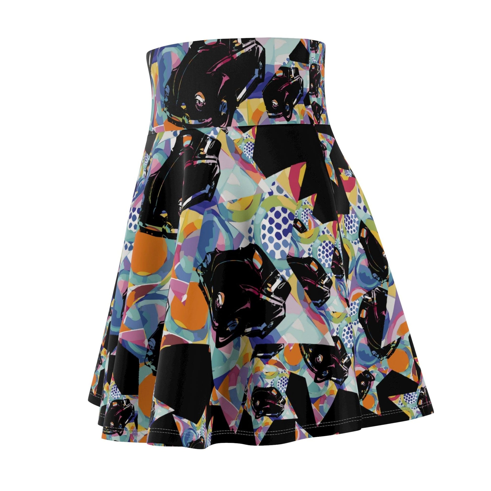 Miniaday Designs, LLC. Women's Skater Skirt (XS- 2XL) Stars and Cars Vibrant Collection - Miniaday Designs, LLC.