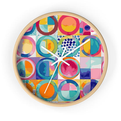 Vibrant Circle Mosaic Collection by Miniaday Designs, LLC. Wall Clock - Miniaday Designs, LLC.