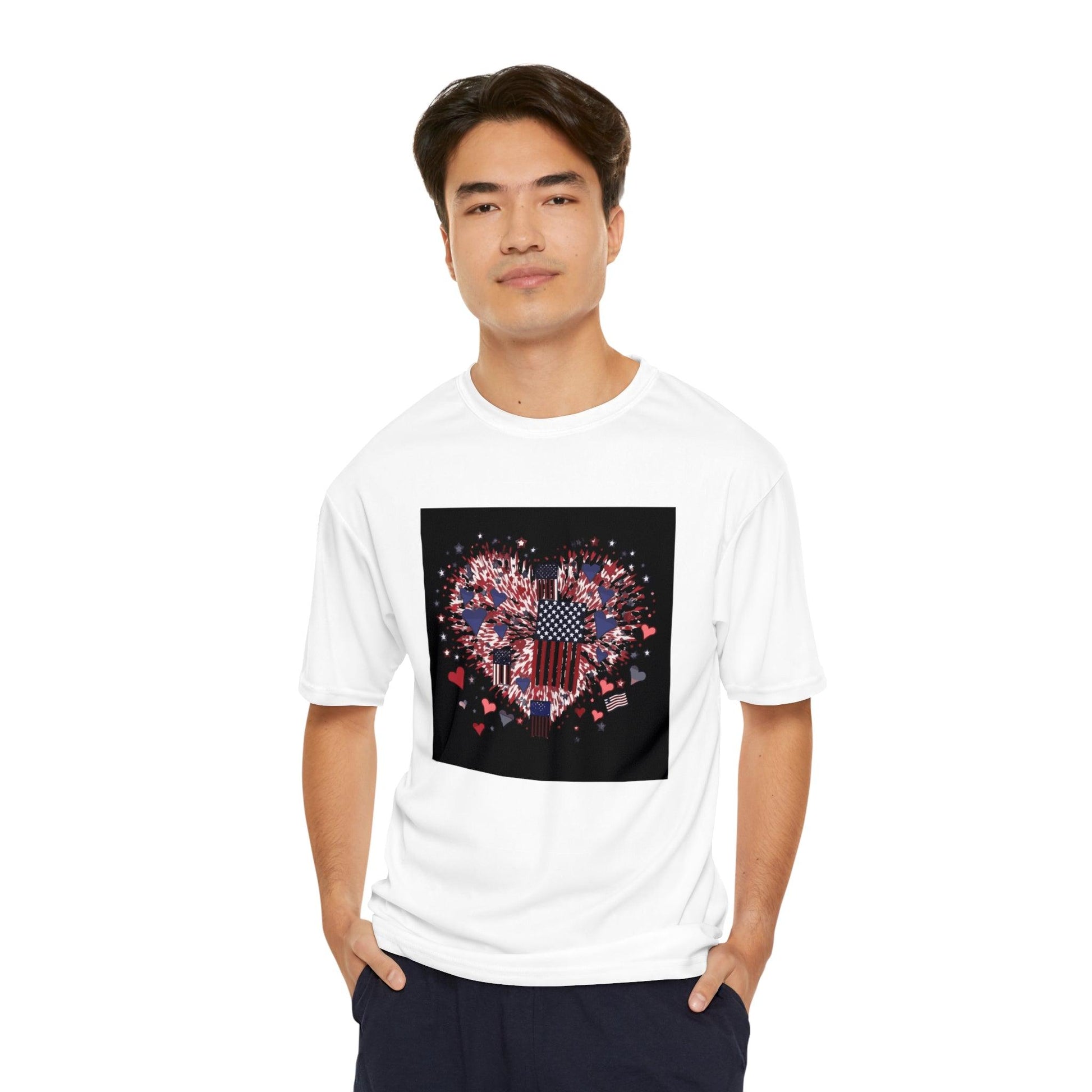 Patriotic Hearts of Valor Collection by Miniaday Designs, LLC. Men's Performance T-Shirt - Miniaday Designs, LLC.