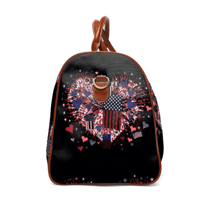 Patriotic Hearts of Valor Collection by Miniaday Designs, LLC. Waterproof Travel Bag - Miniaday Designs, LLC.