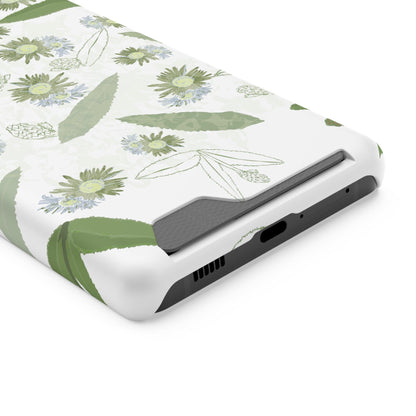 Serene Botanical Harmony Collection by Miniaday Designs, LLC. Phone Case With Card Holder - Miniaday Designs, LLC.