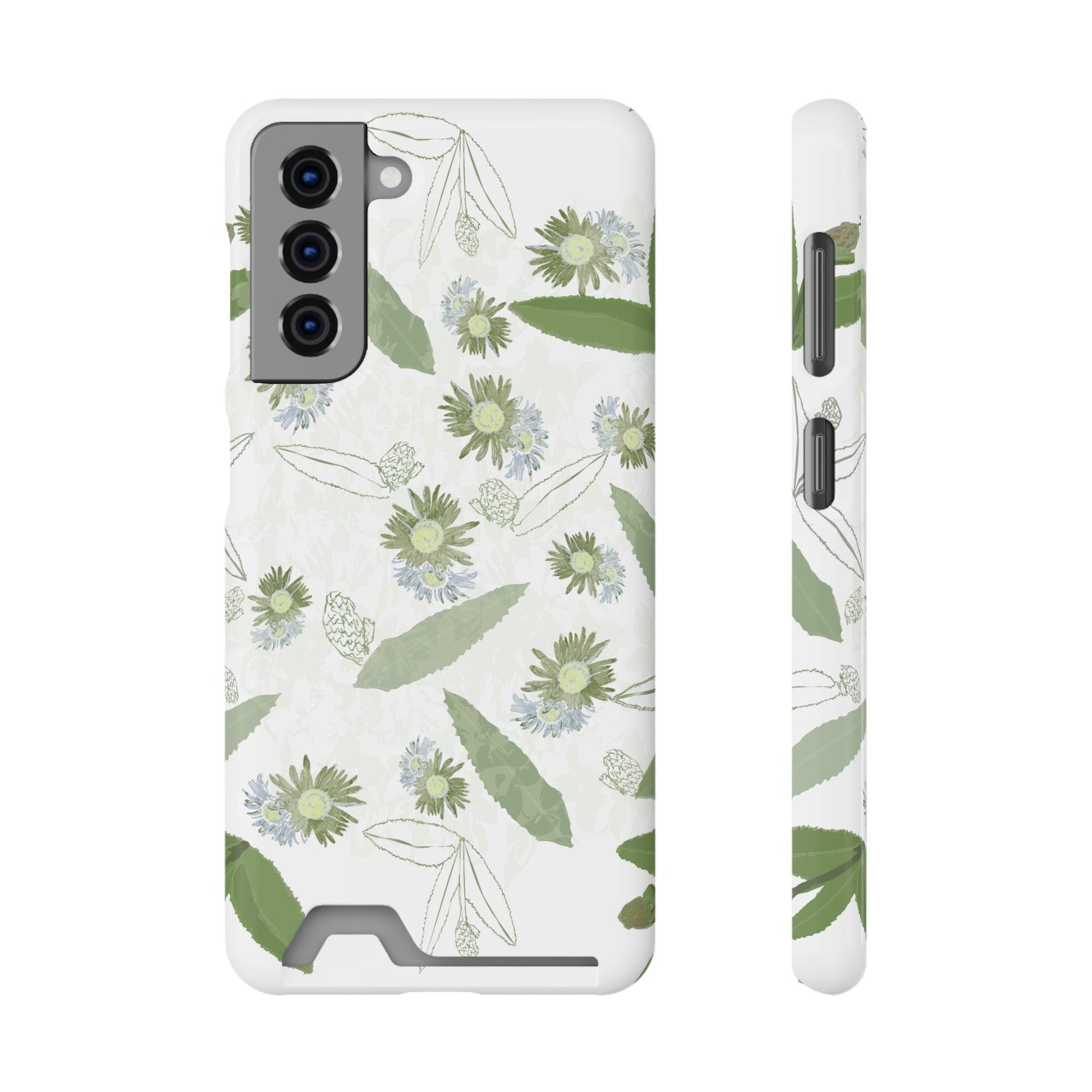 Serene Botanical Harmony Collection by Miniaday Designs, LLC. Phone Case With Card Holder - Miniaday Designs, LLC.
