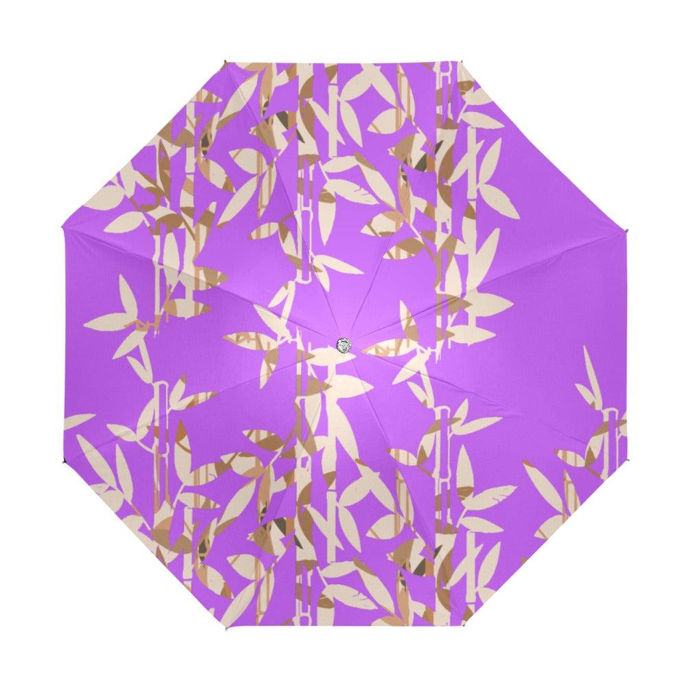 Miniaday Designs Reflective Bamboo on Purple Anti-UV Foldable Umbrella - Miniaday Designs, LLC.