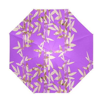 Miniaday Designs Reflective Bamboo on Purple Anti-UV Foldable Umbrella - Miniaday Designs, LLC.