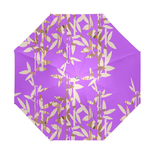 Miniaday Designs Reflective Bamboo on Purple Anti-UV Foldable Umbrella