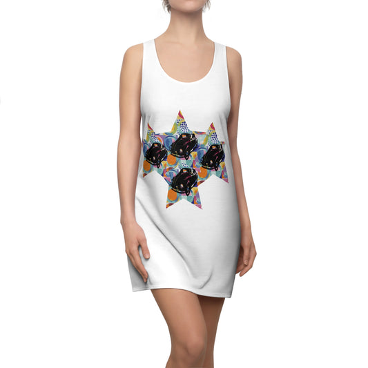 Stars and Cars Vibrant Collection by Miniaday Designs, LLC. Women's Cut & Sew Racerback Dress (XS-2XL) SPORTY FIT - Miniaday Designs, LLC.