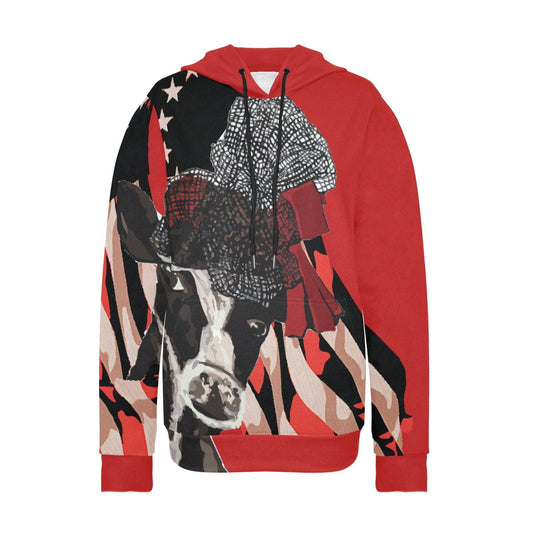 Miniaday Designs Patriotic Cows Hoodies for Women Multiple Colors