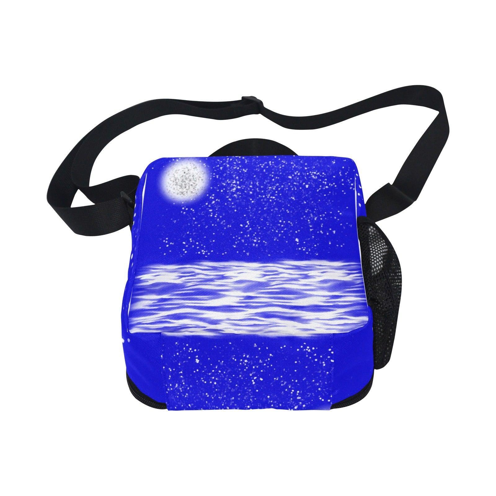 Miniaday Designs Kids Lunar Crossbody Insulated Lunch Bag Unisex Blue by Ryan - Miniaday Designs, LLC.