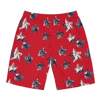 Miniaday Designs Men's Board Shorts Red Americana - Miniaday Designs, LLC.