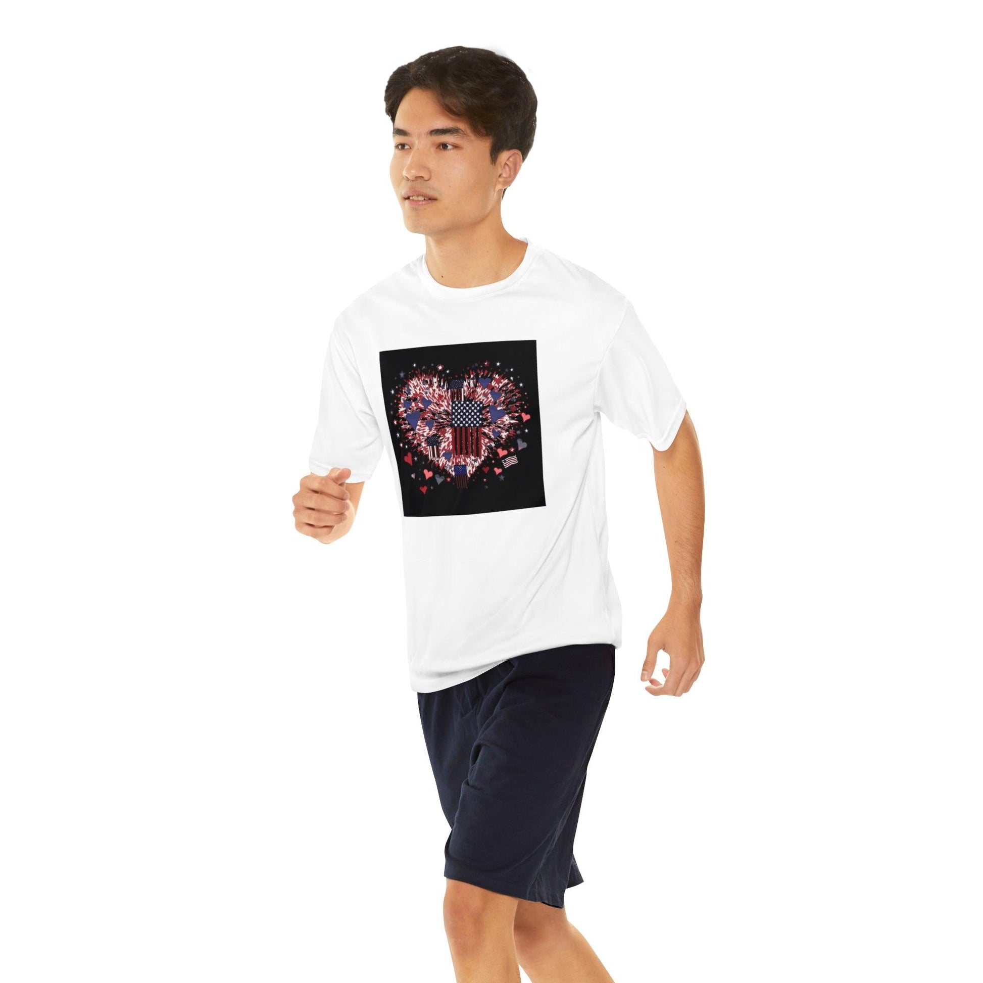 Patriotic Hearts of Valor Collection by Miniaday Designs, LLC. Men's Performance T-Shirt - Miniaday Designs, LLC.