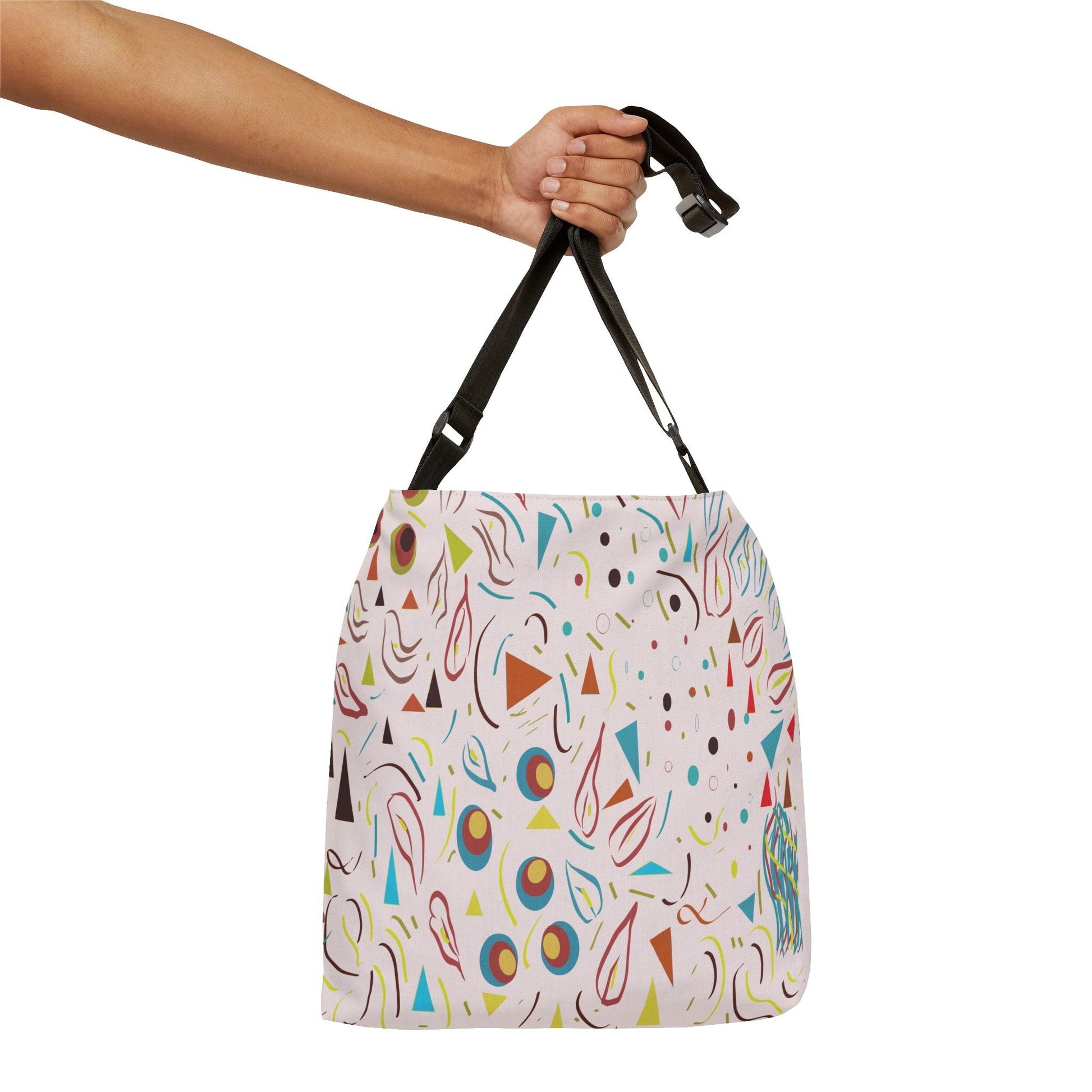 Miniaday Designs Nostalgic Confetti Multicolor Adjustable Tote Bag - Miniaday Designs, LLC.