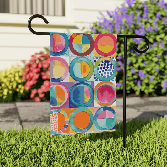 Vibrant Circle Mosaic Collection by Miniaday Designs, LLC. Garden & House Banner - Miniaday Designs, LLC.