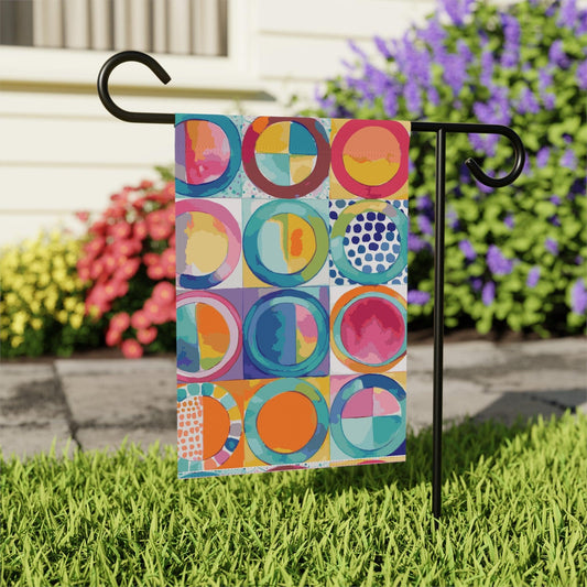 Vibrant Circle Mosaic Collection by Miniaday Designs, LLC. Garden & House Banner - Miniaday Designs, LLC.