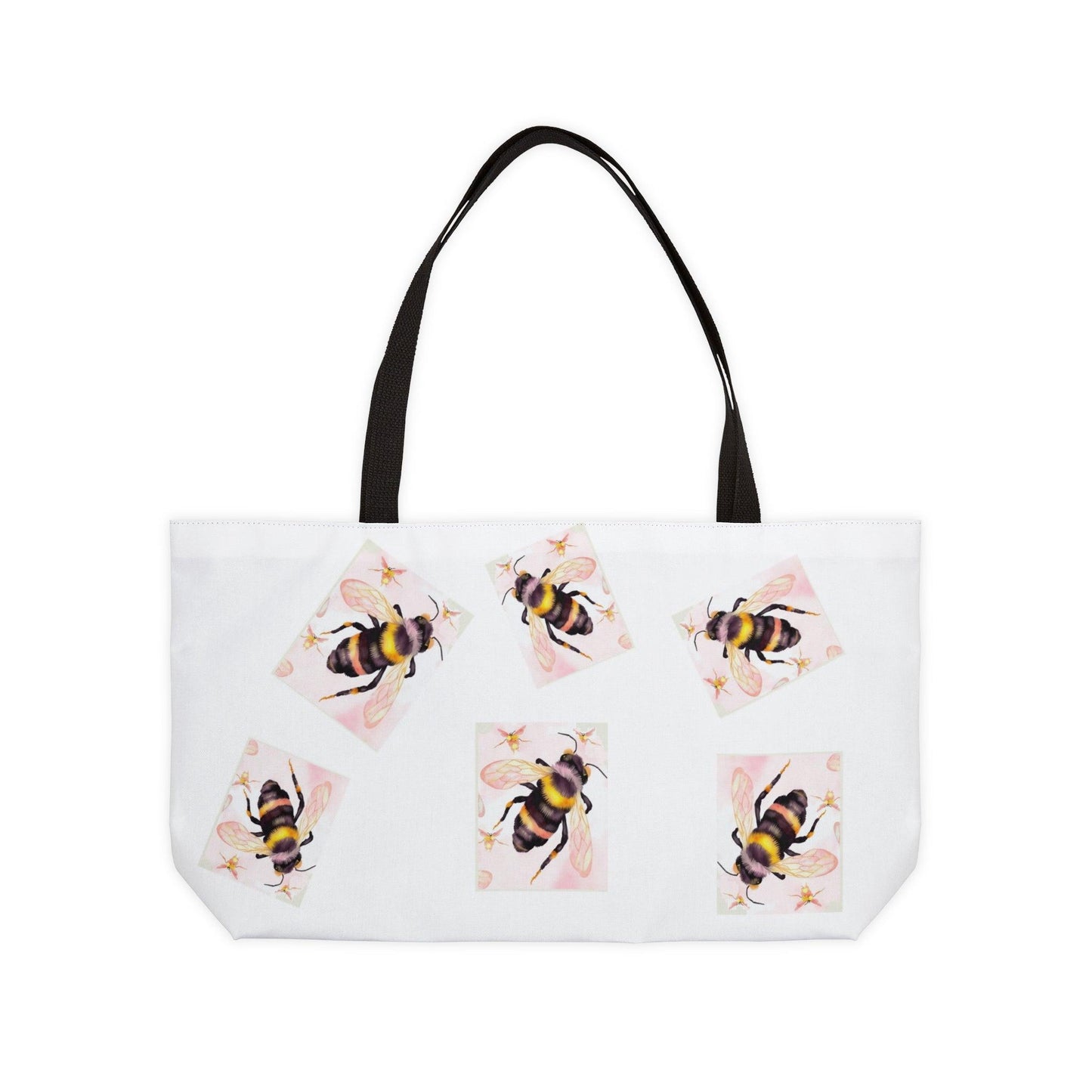 Miniaday Designs Bee-utiful Garden Banquet Weekender Tote Bag Beige - Miniaday Designs, LLC.