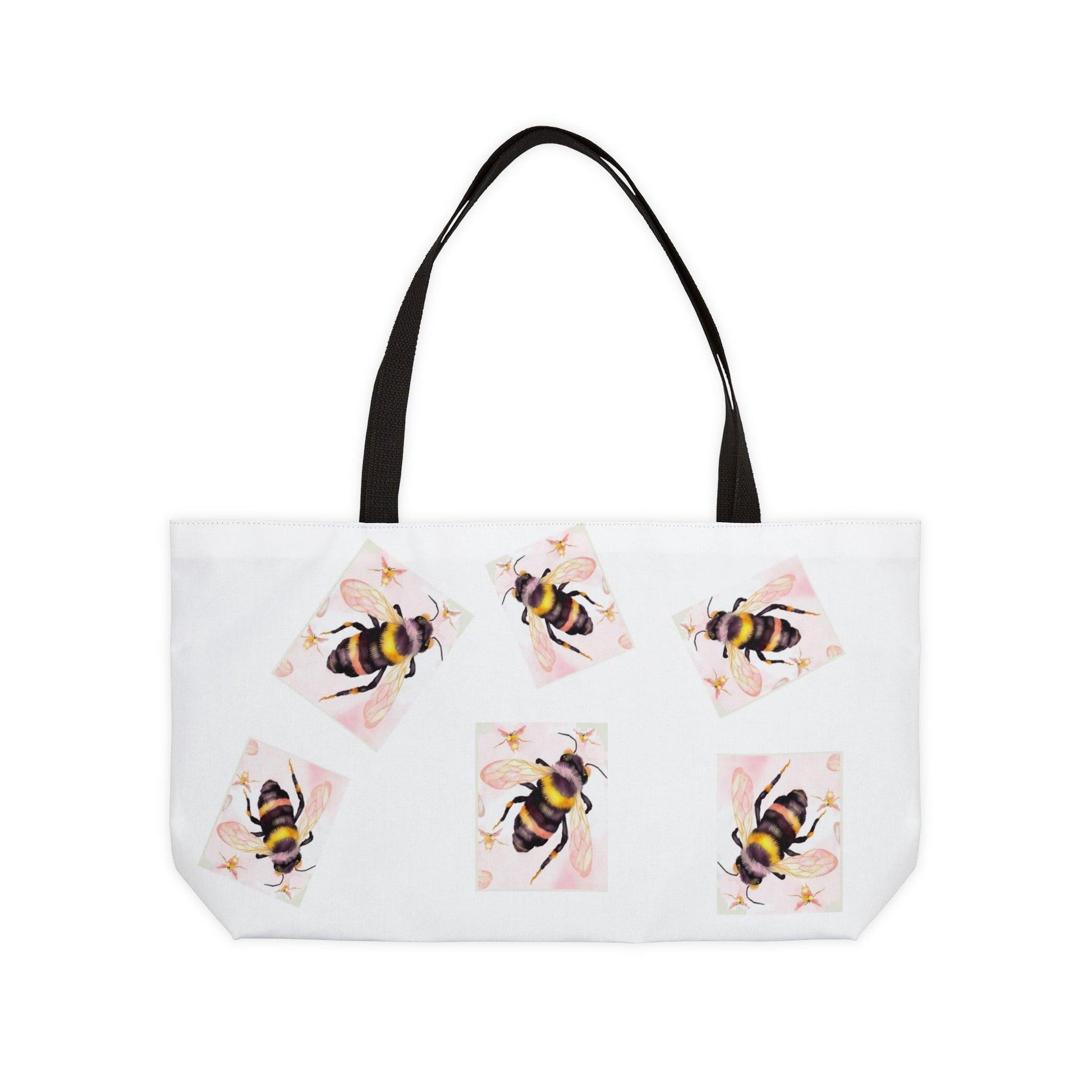 Miniaday Designs Bee-utiful Garden Banquet Weekender Tote Bag Beige - Miniaday Designs, LLC.