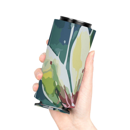 Rain-kissed Lotus Whimsy Collection by Miniaday Designs, LLC. Can Cooler - Miniaday Designs, LLC.