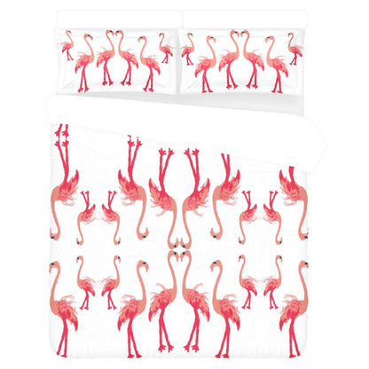 Miniaday Designs Fuschia Feathers Flamingo 3 x 3-Piece Bedding Set - Miniaday Designs, LLC.