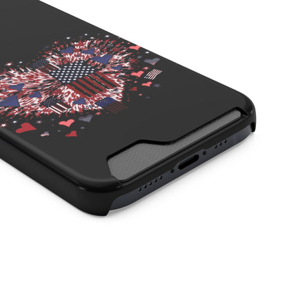 Patriotic Hearts of Valor Collection by Miniaday Designs, LLC. Phone Case With Card Holder - Miniaday Designs, LLC.