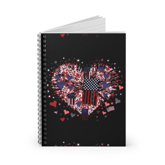Patriotic Hearts of Valor Collection by Miniaday Designs, LLC. Spiral Notebook - Ruled Line - Miniaday Designs, LLC.