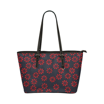 Miniaday Designs Red Bursts of Hearts on Navy Handbag PU Leather Handbag - Miniaday Designs, LLC.