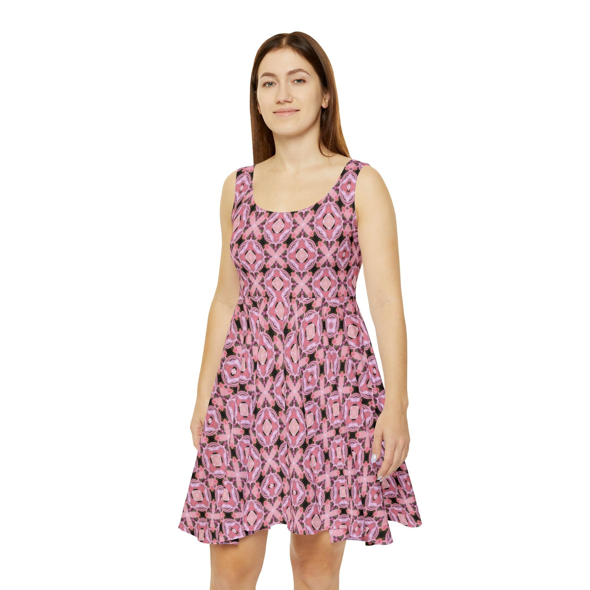 Neoclassical Crystal Mosaic Collection by Miniaday Designs, LLC. Women's Skater Dress (XS-2XL) - Miniaday Designs, LLC.