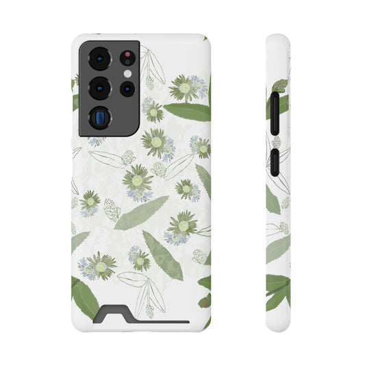 Serene Botanical Harmony Collection by Miniaday Designs, LLC. Phone Case With Card Holder - Miniaday Designs, LLC.