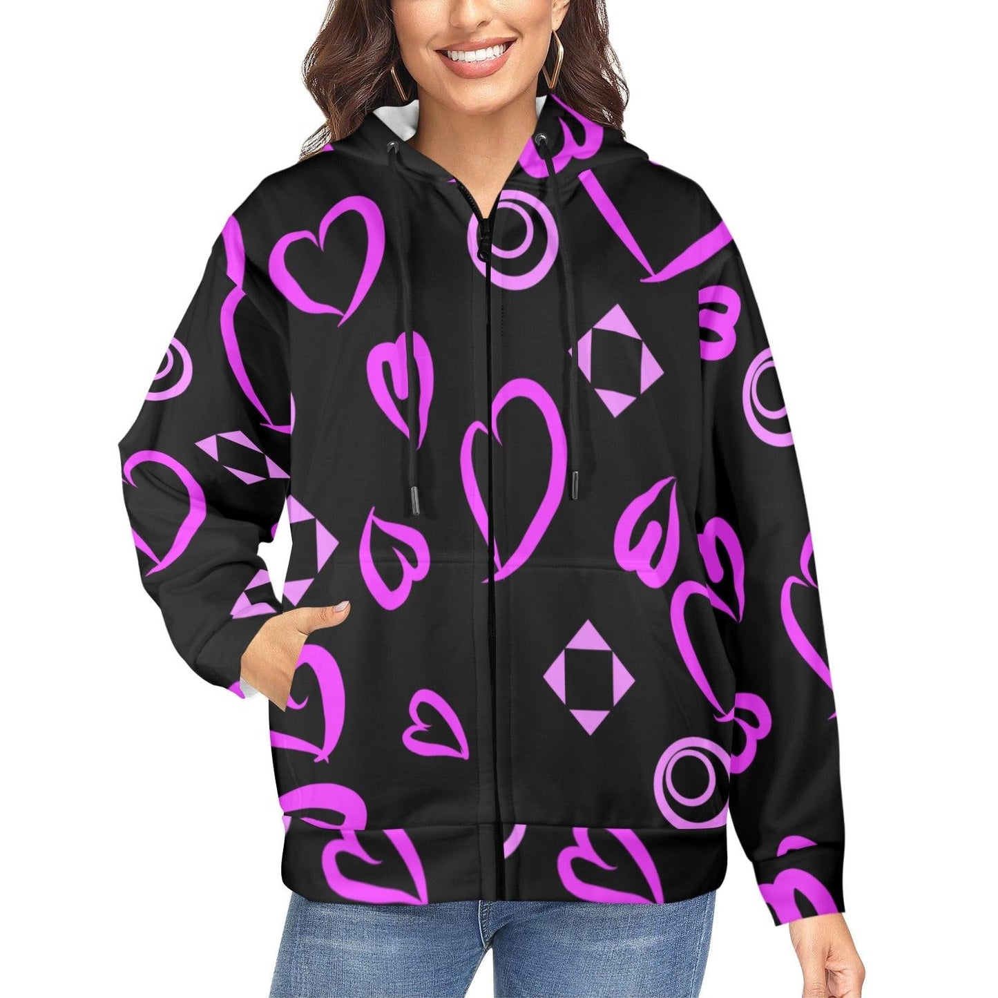 Miniaday Designs Zippered Hoodies for Women Multiple Designs - Miniaday Designs, LLC.