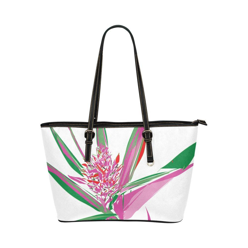 Miniaday Designs Pink Pineapple Handbag/PU Leather Tote Bag (Model 1651) - Miniaday Designs, LLC.