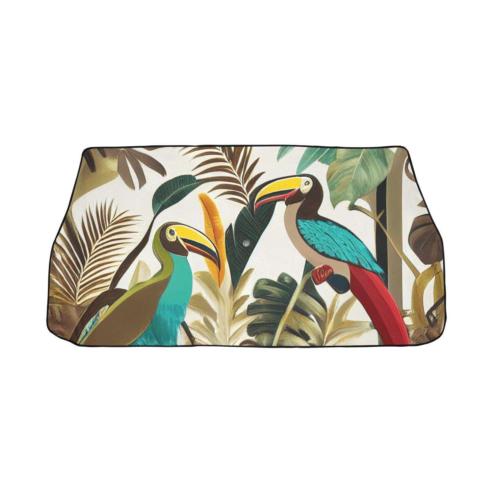 Miniaday Designs Car Sun Shade Umbrella Tropical Toucan Multicolor - Miniaday Designs, LLC.