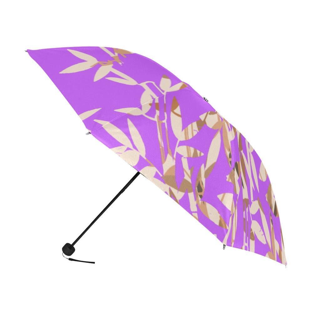 Miniaday Designs Reflective Bamboo on Purple Anti-UV Foldable Umbrella - Miniaday Designs, LLC.