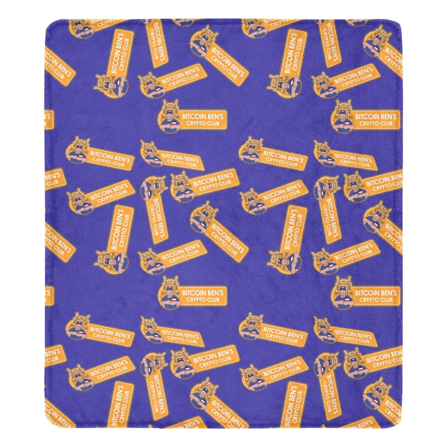 Miniaday Designs Bitcoin Ben Crypto Club Sherpa Throws/Blanket (3 Sizes) - Miniaday Designs, LLC.