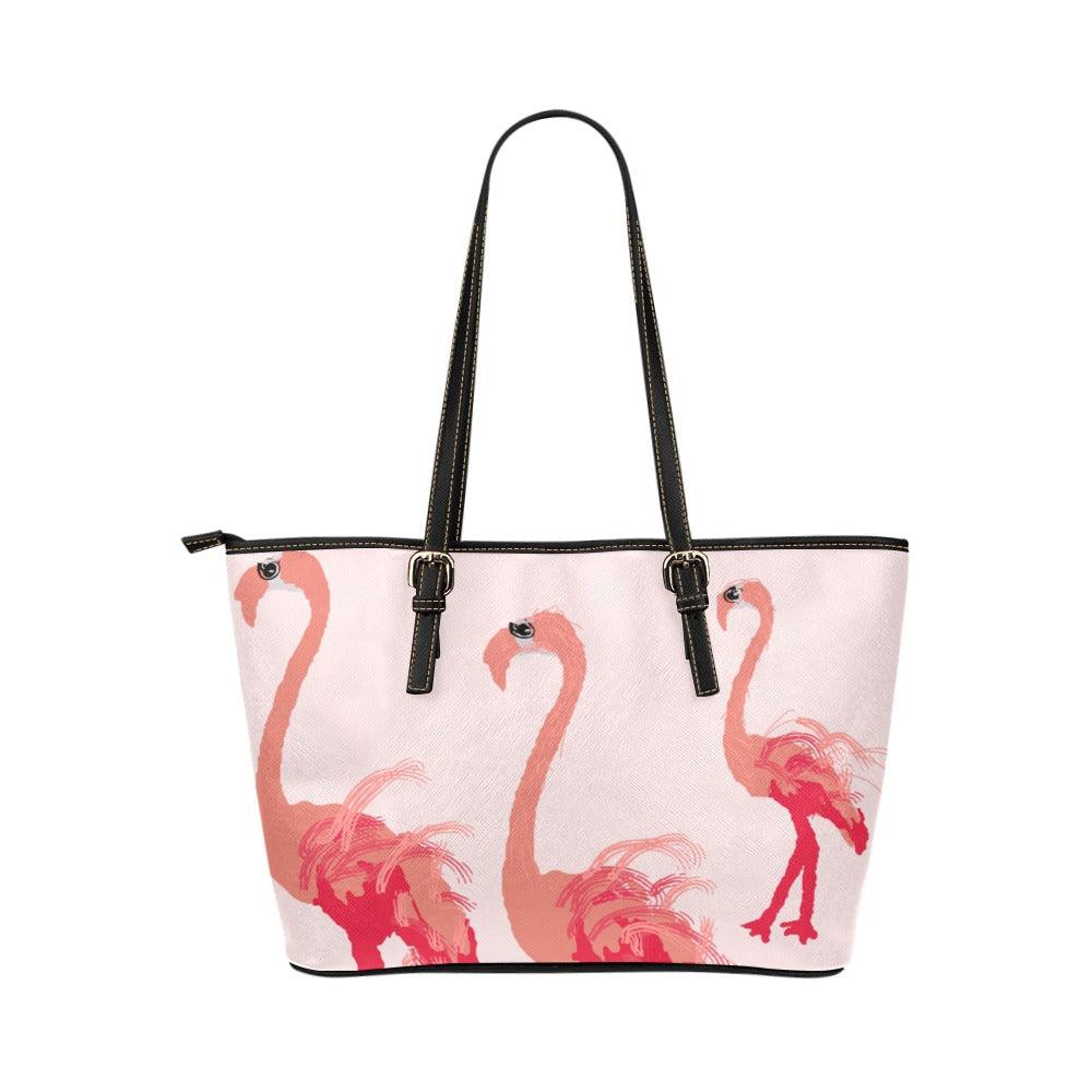Miniaday Designs Fuschia Feathers Flamingo Small tote - Miniaday Designs, LLC.